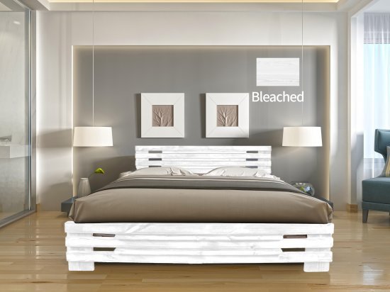 מיטה זוגית 160x200 דגם 5030 עץ מלא + מזרן מתנה מבית Olympia - צבע מולבן