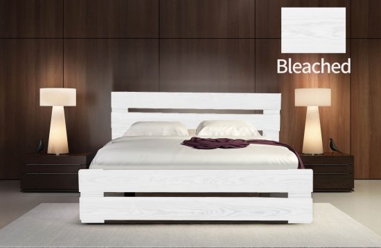 מיטה וחצי 120x190 דגם כפרית עץ מלא + מזרן מתנה מבית Olympia - צבע מולבן