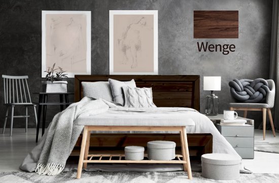 מיטה וחצי 120x190 דגם 5016 עץ מלא + מזרן מתנה מבית Olympia - צבע וונגה