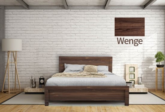 מיטה וחצי 120x190 דגם 5034 עץ מלא + מזרן מתנה מבית Olympia - צבע וונגה