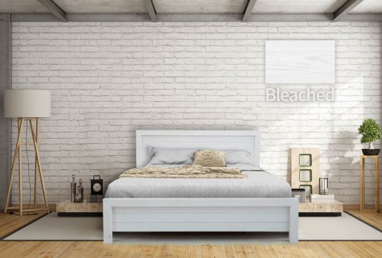 מיטה זוגית 160x200 דגם 5034 עץ מלא + מזרן מתנה מבית Olympia - צבע מולבן