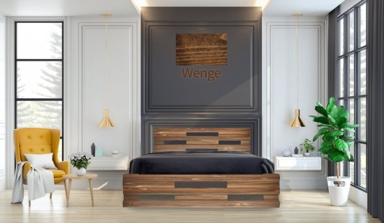 מיטה זוגית 160x200 דגם 5028 עץ מלא + מזרן מתנה מבית Olympia - צבע וונגה