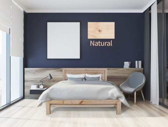 מיטה זוגית 140x190 דגם 5022 עץ מלא + מזרן מתנה מבית Olympia - צבע טבעי