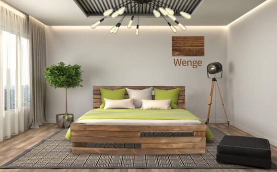 מיטה זוגית 160x190 דגם 5026 עץ מלא + מזרן מתנה מבית Olympia - צבע וונגה