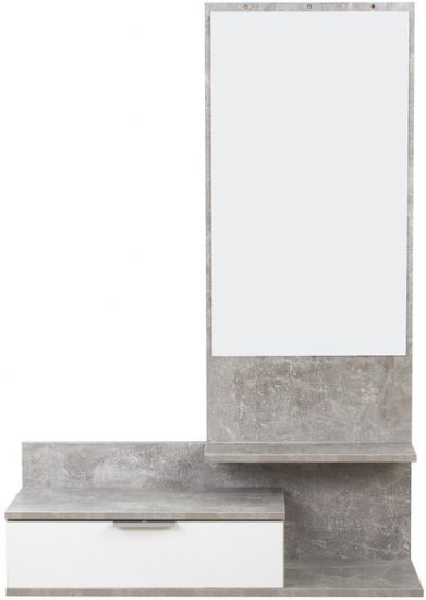 מראת קיר בשילוב מגירה ושלושה מדפים מבית Ramos  - צבע אפור