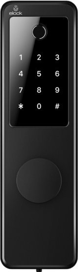מנעול חכם המשלב אפליקציה, טביעת אצבע, קוד אישי, צ׳יפ קירבה ומפתח Wize מבית Elock - צבע שחור מט
