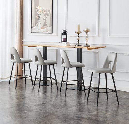 זוג כיסאות בר דגם Ramos Anna - צבע שחור