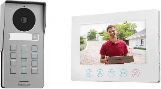 אינטרקום ומסך 7 אינץ' מבית Semicom - צבע לבן