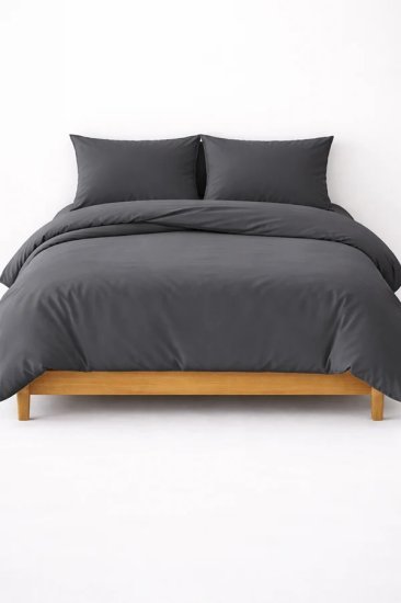 סט מצעים למיטת יחיד 100% כותנה 90x200 ס''מ קולקציית Ekko Cotton מבית Arige Gad - צבע אפור כהה