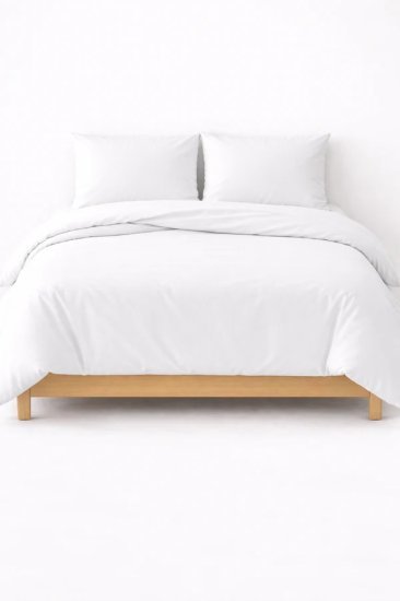 סט מצעים למיטה זוגית 100% כותנה 160X200 ס''מ קולקציית Ekko Cotton מבית Arige Gad - צבע לבן