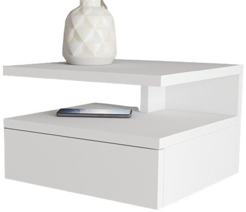 שידת לילה צפה דגם Nesli מבית Tudo Design - צבע לבן