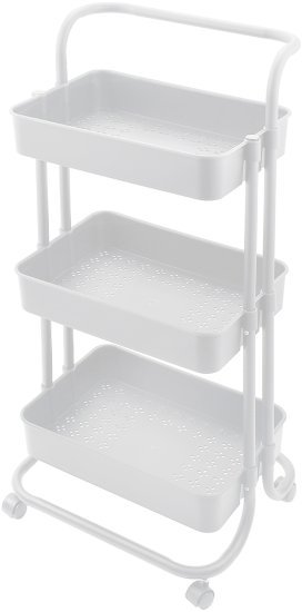 עגלת אחסון 3 שלבים מבית Space - צבע לבן