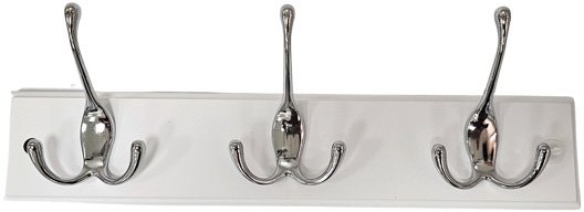 מתלה מעץ טבעי לבגדים 3 קולבים דגם גלילאו מבית זרועות שיח - לבן