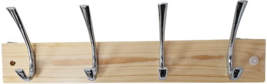 מתלה מעץ טבעי לבגדים 4 קולבים דגם טסלה מבית זרועות שיח - עץ טבעי