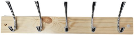 מתלה מעץ טבעי לבגדים 5 קולבים דגם טסלה מבית זרועות שיח - עץ טבעי