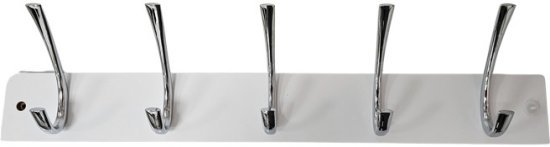 מתלה מעץ טבעי לבגדים 5 קולבים דגם טסלה מבית זרועות שיח - לבן