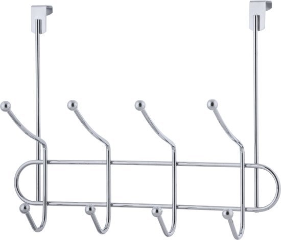 קולב לדלת 4 ווים כפולים 34 ס''מ Aquila - צבע כרום / ניקל