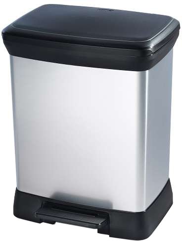 פח דוושה 30 ליטר דקו תוצרת כתר - כסוף