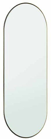 מראת תלייה אובלית 60X140 ס''מ בעלת מסגרת מתכת דקה בגוון זהב - Star Shop