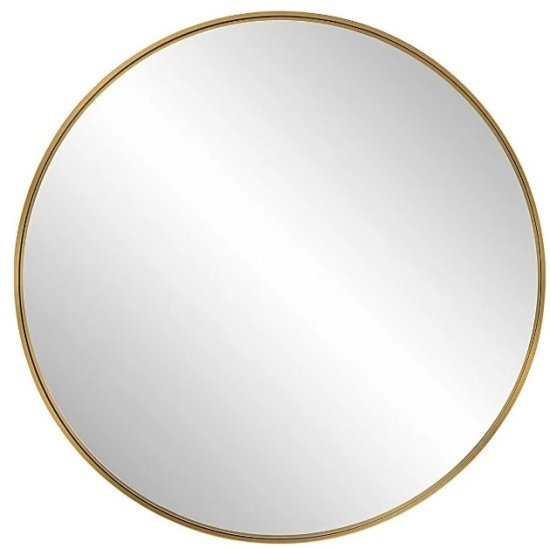 מראת תלייה עגולה 60 ס''מ דגם שרי בעלת מסגרת מתכת דקה בגוון זהב - Star Shop