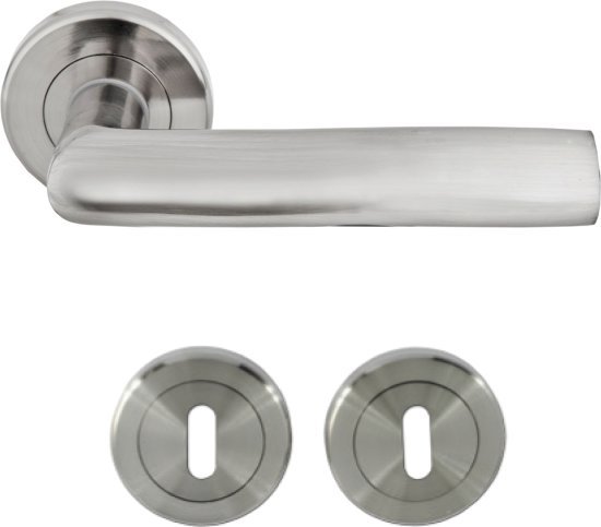 ידיות דלת פנים דגם ציריך + זוג רוזטות מפתח 0 מבית Yale - צבע ניקל