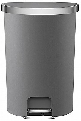 פח אשפה מלבני עם דוושה 55 ליטר דגם Hanna מבית Eko - אפור מט