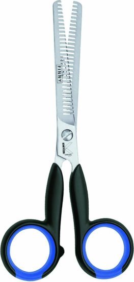 מספריים מקצועיים לדילול ועיצוב שיער 15 ס''מ 30 שיניים דגם Finny מבית Kretzer Solingen - צבע כחול / שחור