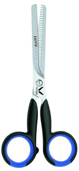 מספריים מקצועיים לדילול שיער 15 ס''מ 30 שיניים דגם Finny מבית Kretzer Solingen - צבע כחול / שחור