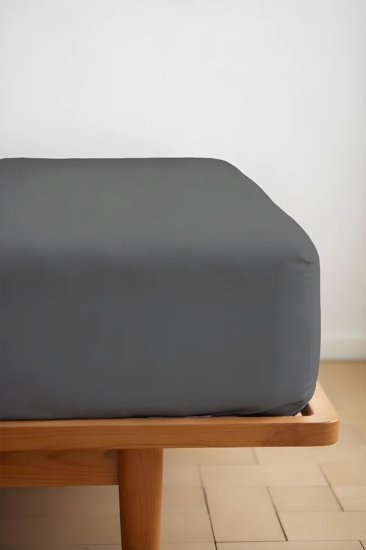 סדין 100% כותנה למיטה בגודל 180x200 ס''מ קולקציית Ekko Cotton מבית Arige Gad - צבע אפור כהה