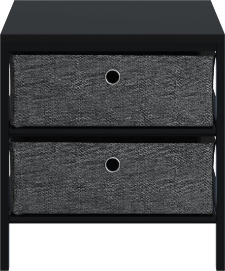 שידה 2 מגירות דגם לירז מבית Ramos - צבע שחור / אפור