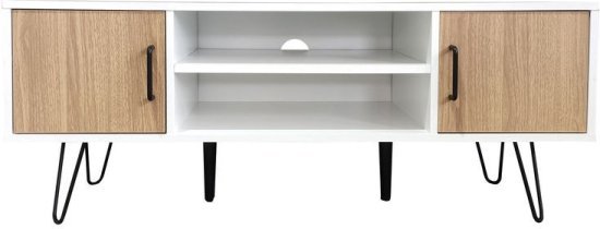 מזנון טלויזיה דגם רגב מבית Ramos - צבע לבן בשילוב אלון