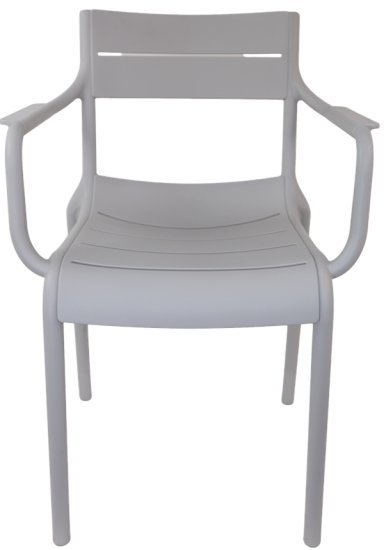 כיסא לגינה ולבית עם ידיות Mira PP-903 - צבע אפור בהיר