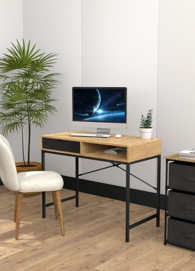 שולחן כתיבה / עבודה 95 ס''מ דגם Rotem מבית Star Shop - צבע שחור / חום