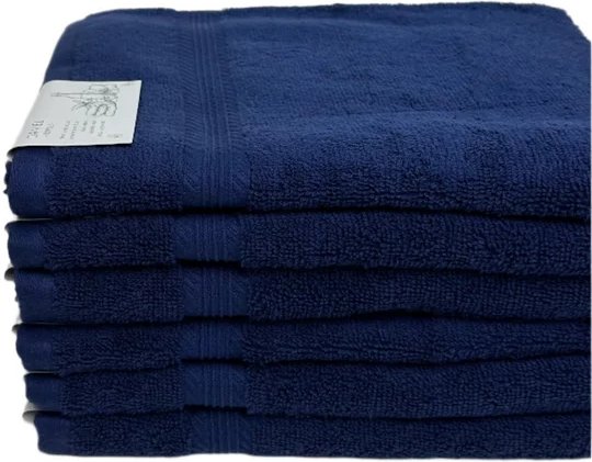סט 6 מגבות פנים 100% כותנה 50x90 ס''מ קולקציית דניאל מבית Arige Gad - צבע כחול