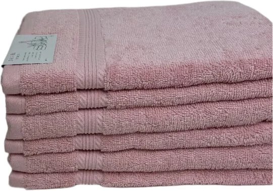 סט 6 מגבות פנים 100% כותנה 50x90 ס''מ קולקציית דניאל מבית Arige Gad - צבע ורוד