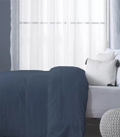 ציפה לשמיכה זוגית ג'רסי 100% כותנה 200x220 ס''מ מבית Homestyle - כחול נייבי