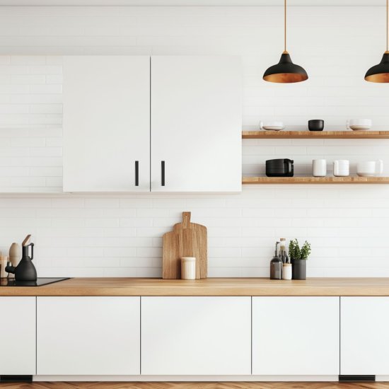 ארון שירות עליון למטבח 2 דלתות דגם Lotem מבית Tudo Design - צבע לבן