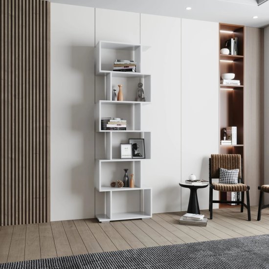 כוורת אחסון זיגזג 6 תאים דגם Rakefet מבית Tudo Design - צבע לבן