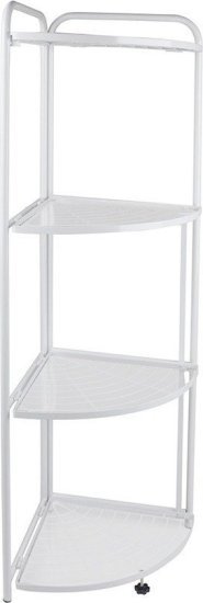 ארגונית פינתית מתקפלת 4 מדפים מבית Bpatent - צבע לבן