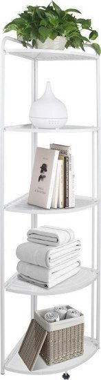 ארגונית פינתית מתקפלת 5 מדפים מבית Bpatent - צבע לבן