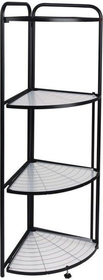 ארגונית פינתית מתקפלת 4 מדפים מבית Bpatent - צבע שחור