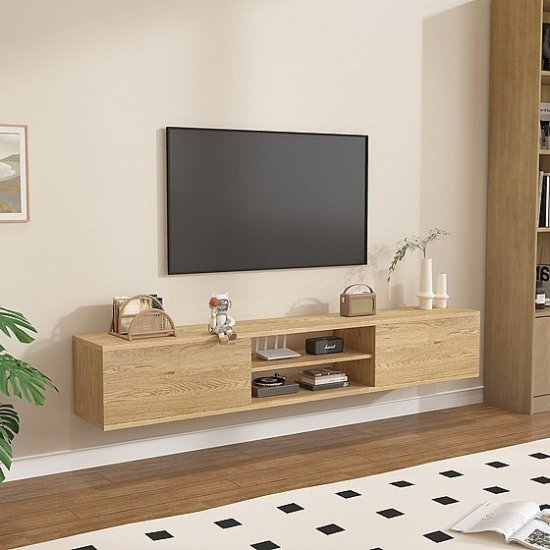 מזנון טלוויזיה צף ברוחב 180 ס''מ דגם Arnon מבית StarShop - צבע אלון