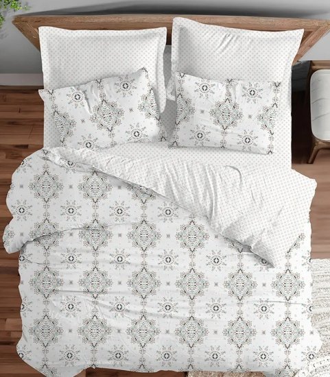 סט מצעים 6 חלקים פרקל 100% כותנה 160x200 ס''מ סדרת Exclusive מבית Homestyle - דגם Molly