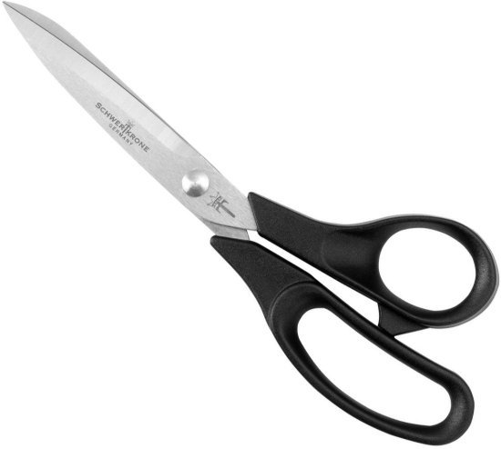 מספריים מקצועיים מאסיבים לחייטים 25 ס''מ Schwertkrone Solingen - ידיות בצבע שחור