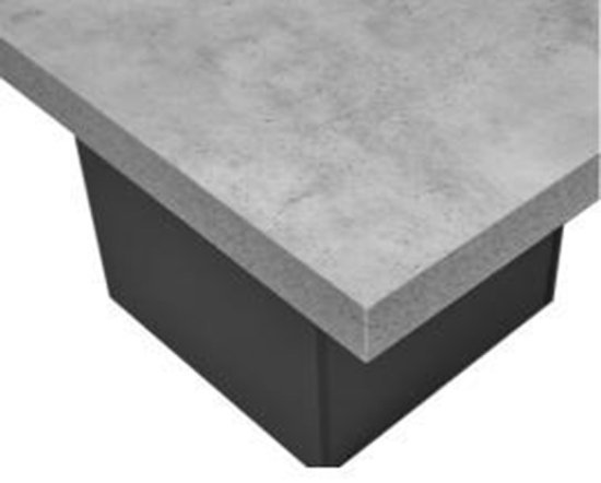 שולחן סלון מרובע לקפה דגם הילה מבית Ramos - צבע אפור ושחור