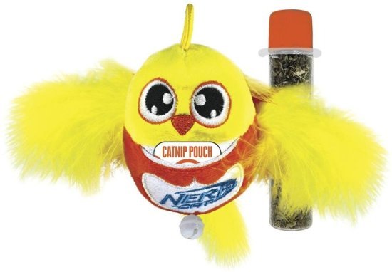 צעצוע חכה לחתול עם מילוי קטניפ מבית Nerf Cat - צהוב / כתום