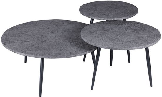 שלישיית שולחנות סלון וקפה מעוצבים דגם Bilbao מבית Brand Direct - בגוון אפור