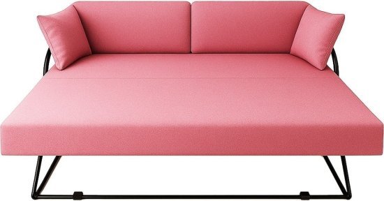 ספת נוער נפתחת למיטה זוגית עם מנגנון על קל וארגז מצעים King Comfort - צבע ורוד