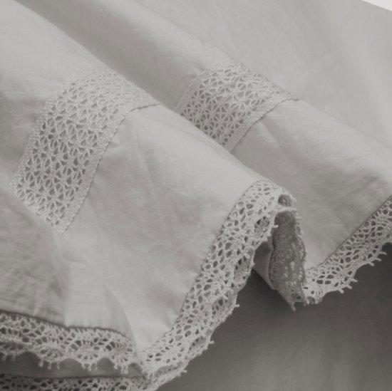 ציפה לשמיכת זוגית פרקל 100% כותנה 200x220 ס''מ דגם Kamil מבית Vardinon - אפור