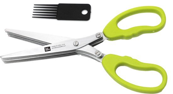 מספריים לעלים ועשבי תיבול + מנקה מבית Food Appeal - ירוק